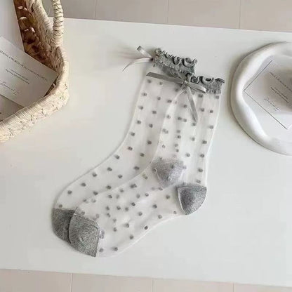 🧦 Offizieller Shop – Atmungsaktive Socken aus Eisseide mit Polka-Dot-Design